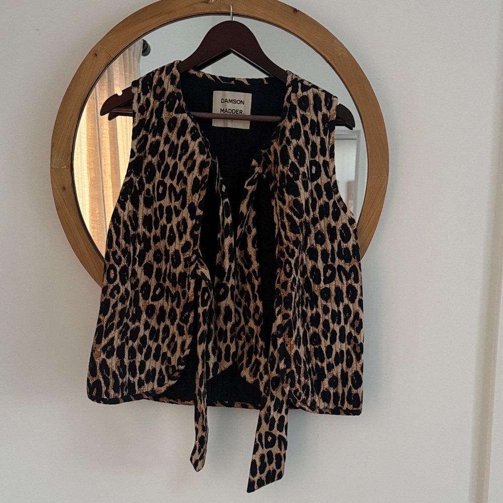 Damson Madder Leopard Print Gillet Vest